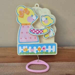 Vintage 80's Sankyo Musical Bear Crib Toy - Works!